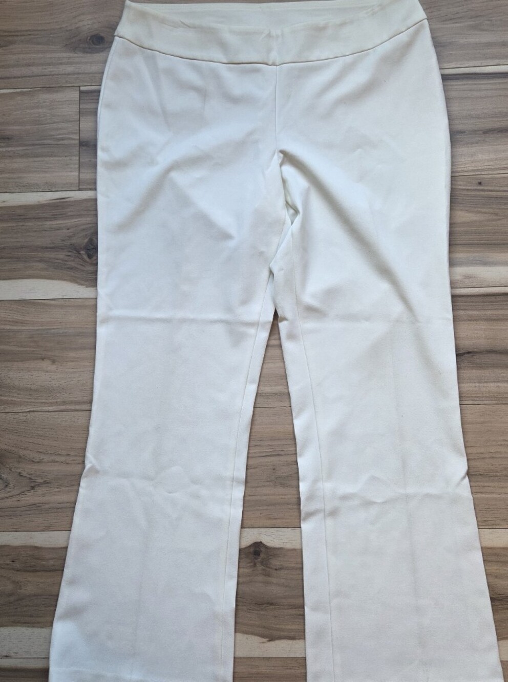 Kim Rogers Women's White Pull-On Pants Stretch Dress Slacks Size 14